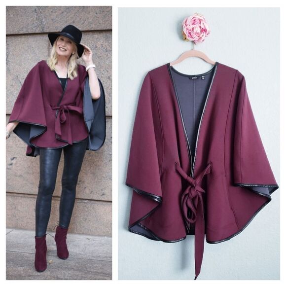 Anthropologie Jackets & Blazers - Peach Burgundy Cape